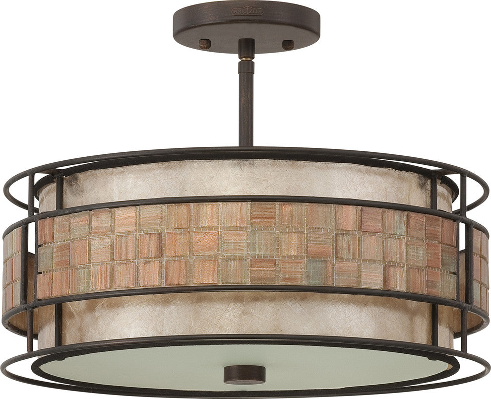 Quoizel MC842SRC Three Light Semi-Flush Mount Laguna Renaissance Copper
