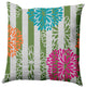 Flower Bursts Decorative Throw Pillow, Green, 26"x26"