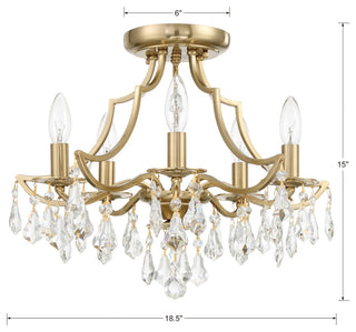 Crystorama Lighting Group 5930-CL-MWP Cedar 5 Light 19"W - Polished Chrome