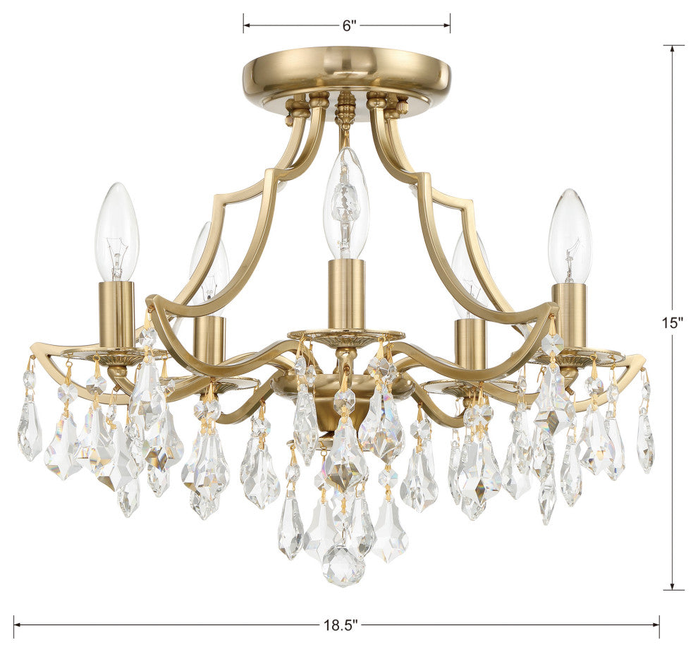 Crystorama Lighting Group 5930-CL-MWP Cedar 5 Light 19"W - Polished Chrome