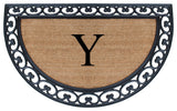 A1HC Half Round 30"x48" Double Door Monogrammed Doormat, Y
