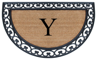 A1HC Half Round 30"x48" Double Door Monogrammed Doormat, Y