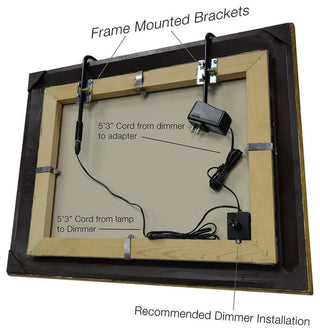 Classic LED Art Lights, Dimmable, Plug-in, Antique Brass, 24"