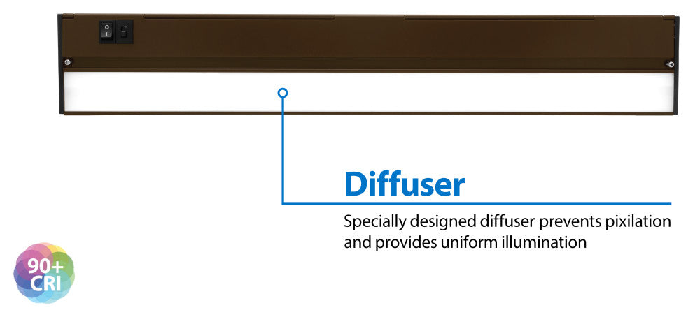 NUC-5 Series Selectable LED Under Cabinet Light, Oil Rubbed Bronze, 21.5