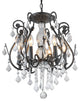 6-Light Antique Black Finish Chandelier Wrought Iron Ceiling Light Glam Lighting