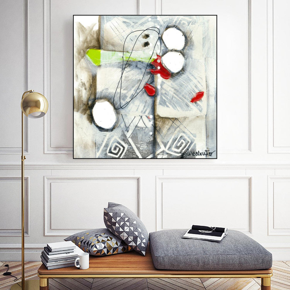 "Fine Line" Framed Canvas by Giant Art 20"x20"