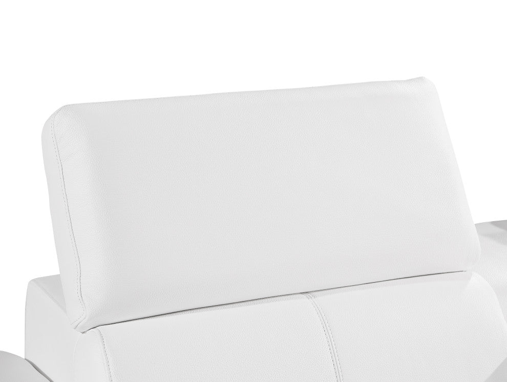 Antonio Italian Leather Power Reclining Arm Chair, White