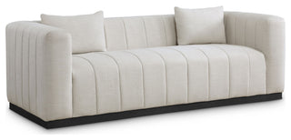 Lucia Beige Linen Textured Fabric Chair, Beige, Sofa