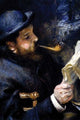 Claude Monet Reading a Newspaper - Canvas Poster 20" x 30"