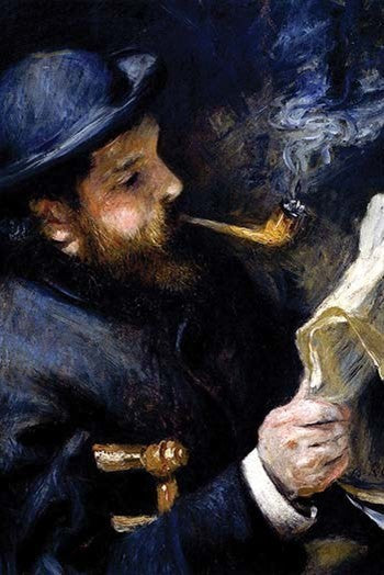 Claude Monet Reading a Newspaper - Canvas Poster 20" x 30"