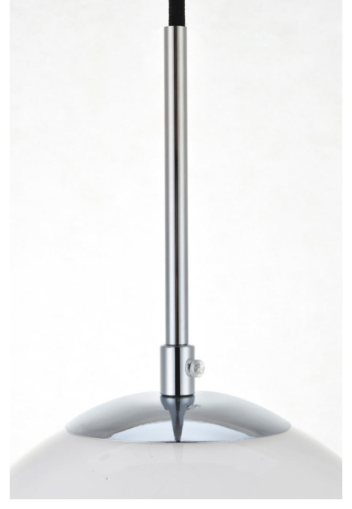 Elegant Baxter 3-Light Chrome Pendant With Frosted White Glass