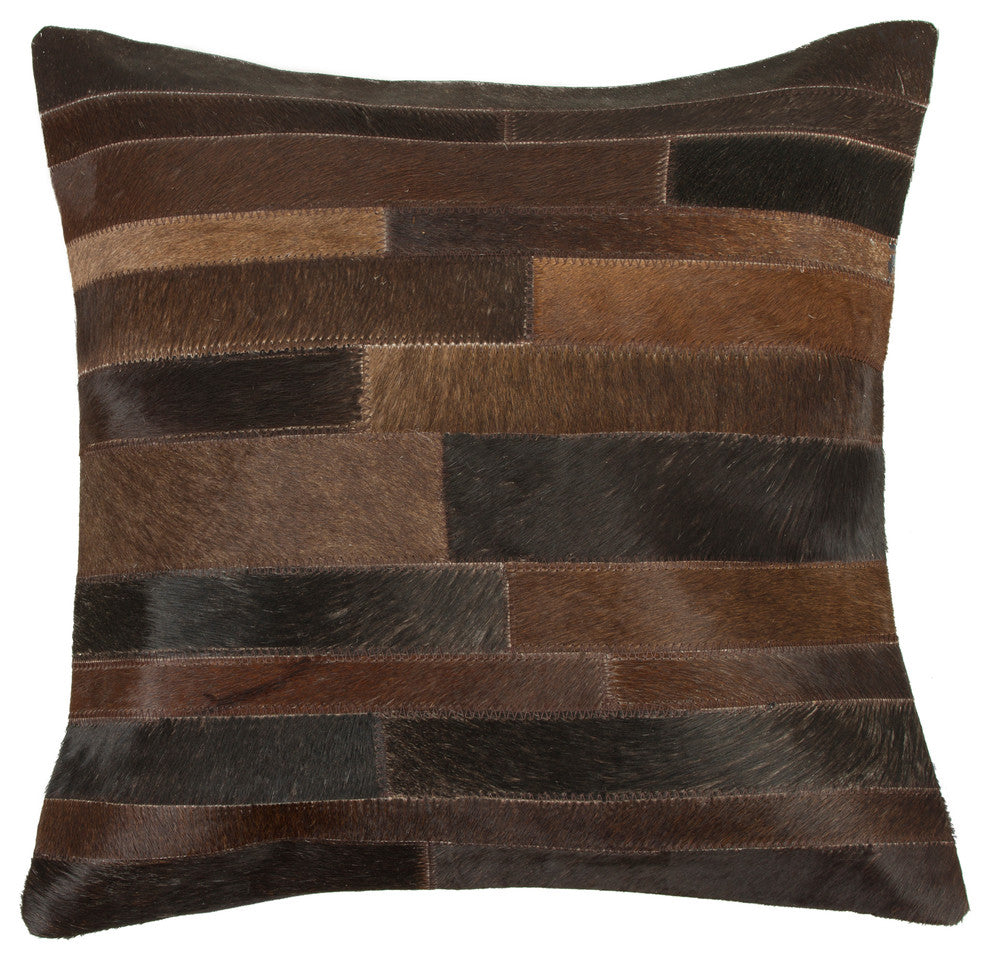 Natural Torino Madrid Pillow 18"x18", Chocolate