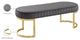 Lemar Velvet Upholstered Bench, Gray