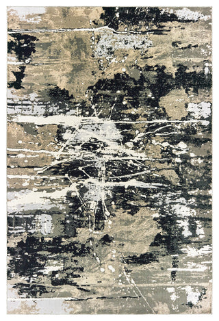 Oriental Weavers Bowen Collection Black/ Gold Abstract Indoor Area Rug 6'7"X9'6"