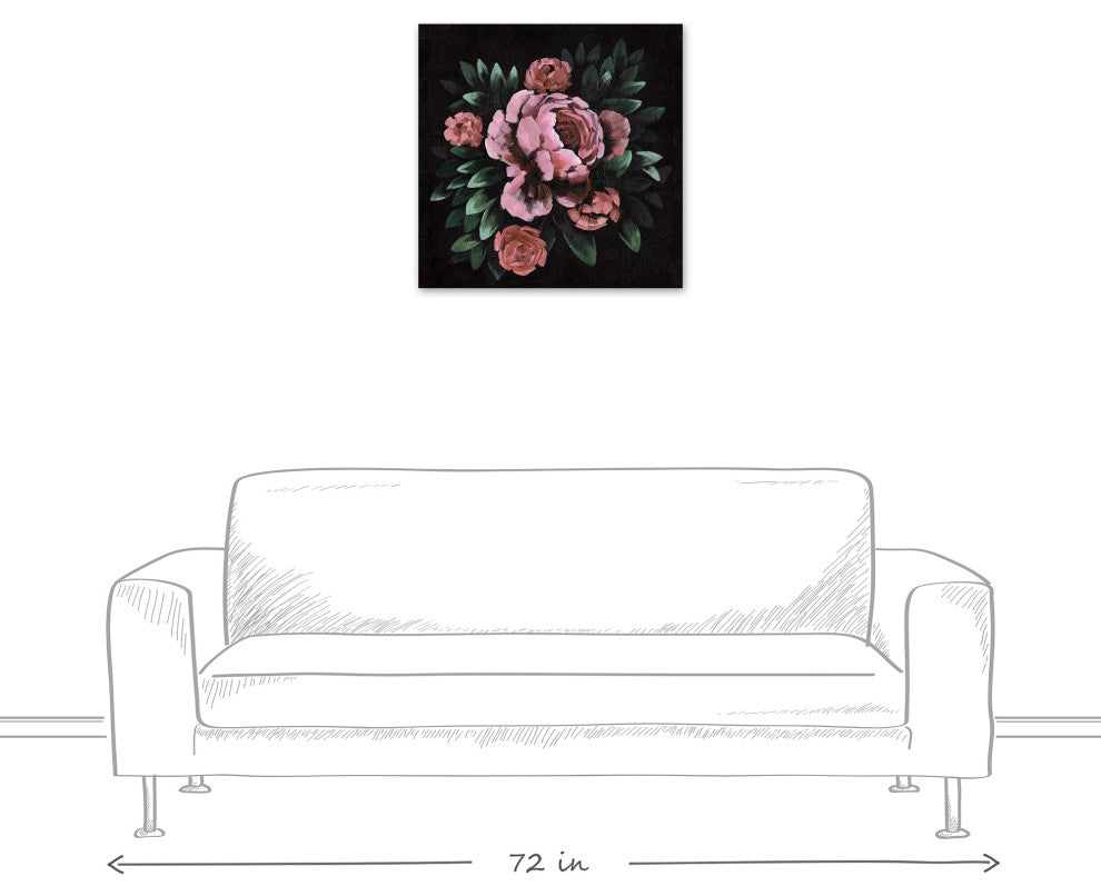 Dark Moody Florals 24x24 Canvas Wall Art