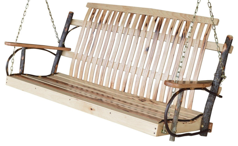 Hickory Porch Swing, Rustic Hickory, 5 Foot