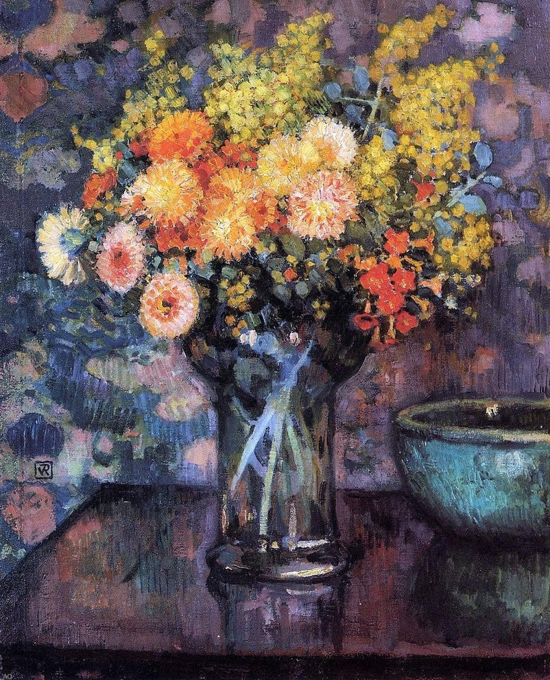 Theo Van Rysselberghe Vase of Flowers, 20"x25" Wall Decal Print