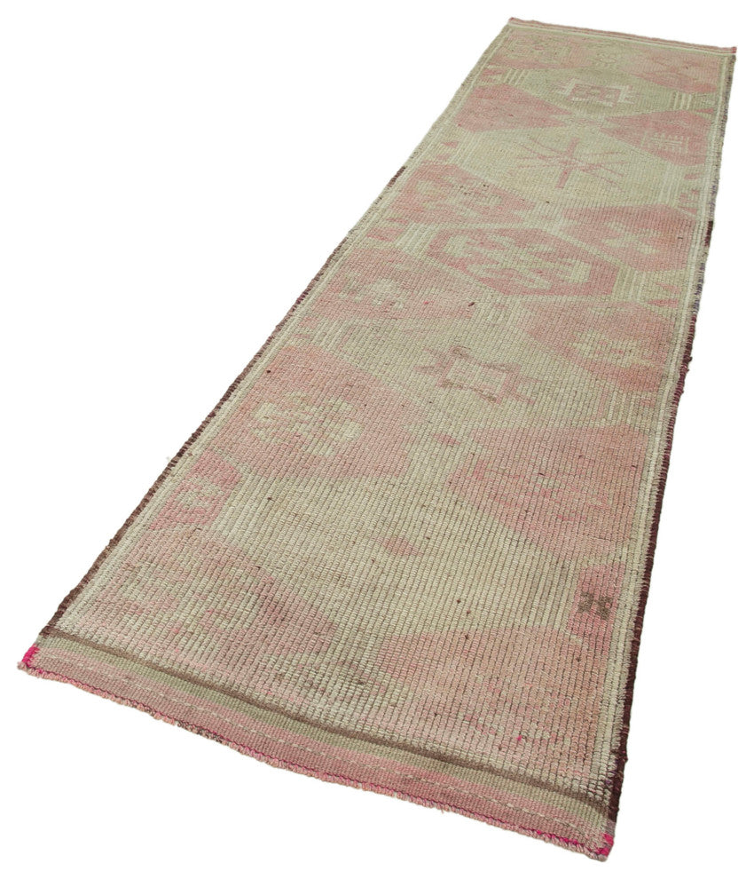 Rug N Carpet - Handwoven Oriental 3' 1" x 11' 3" Antique Runner Rug