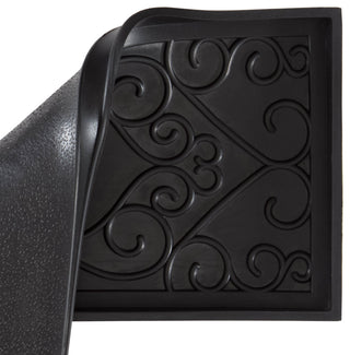 24.5"x14"x1.5" Rubber Boot Tray With Tan/Black Chevron Coir Insert