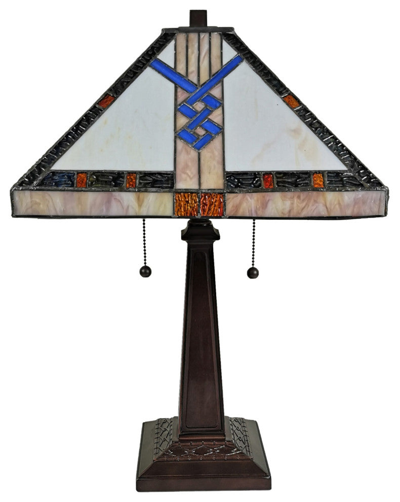 Amora Lighting AM244TL14B Tiffany-style Mission Table Lamp 23 Inches Tall