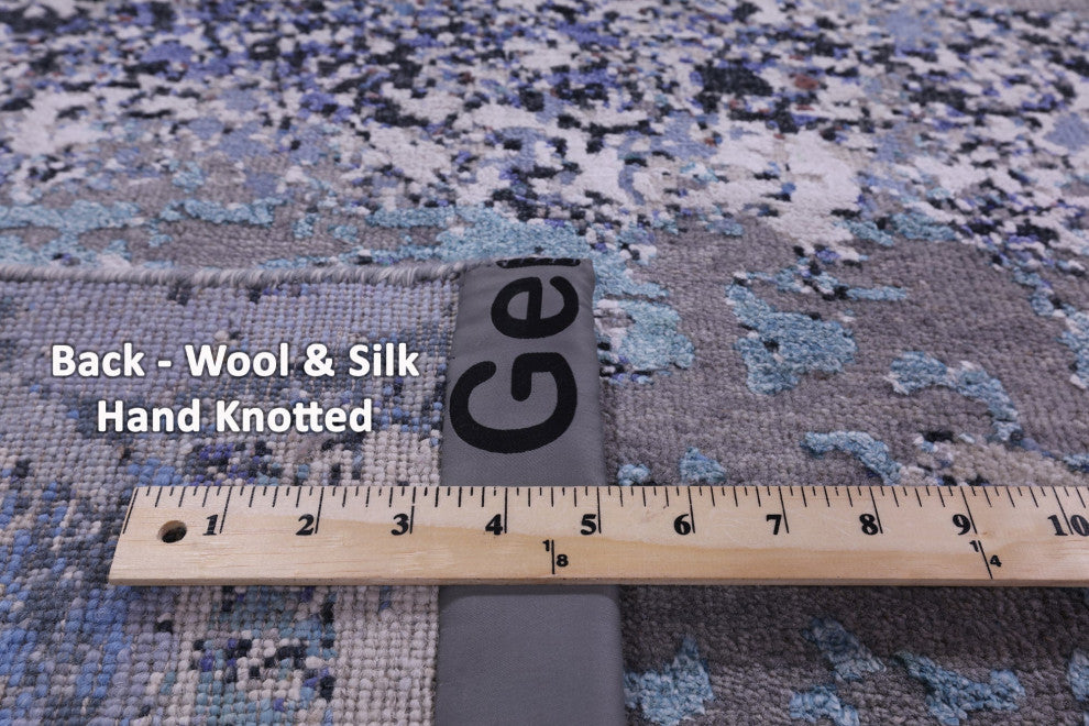 Wool & Silk Modern Hand Knotted Rug 7' 11" X 10' 2" - Q14877