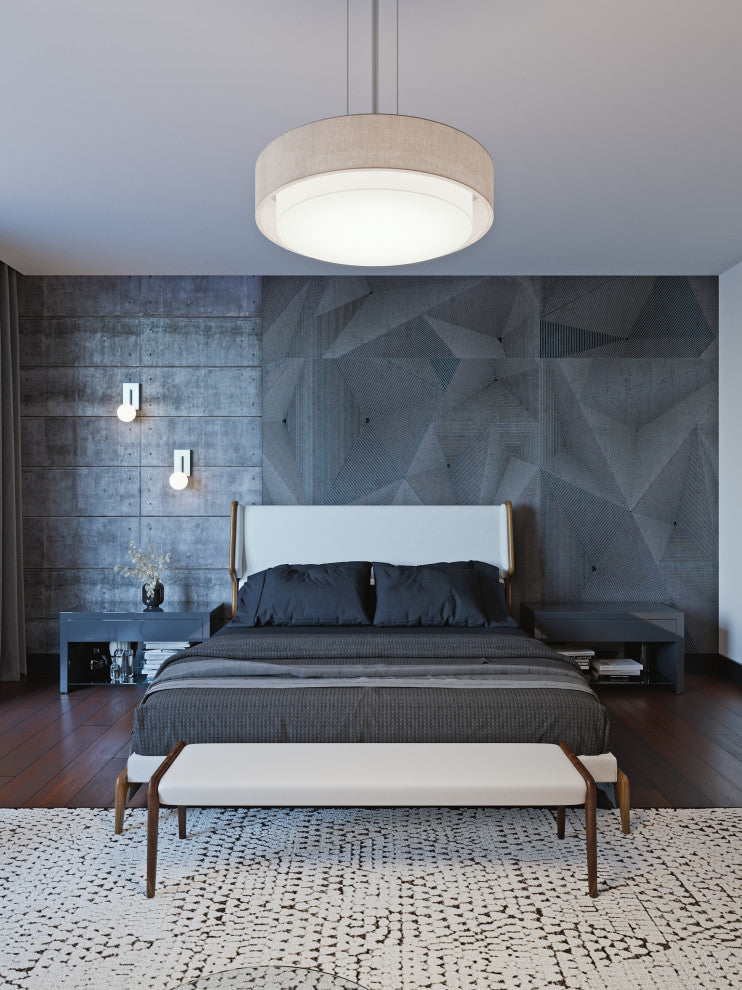 Sanibel LED Pendant, Satin Nickel Finish, Jute, 16"