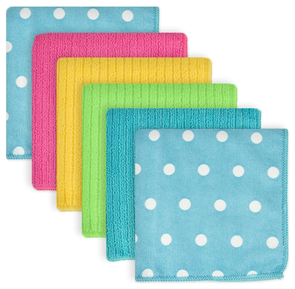 DII Microfiber Dots Dishcloth Blueberry, Set of 6