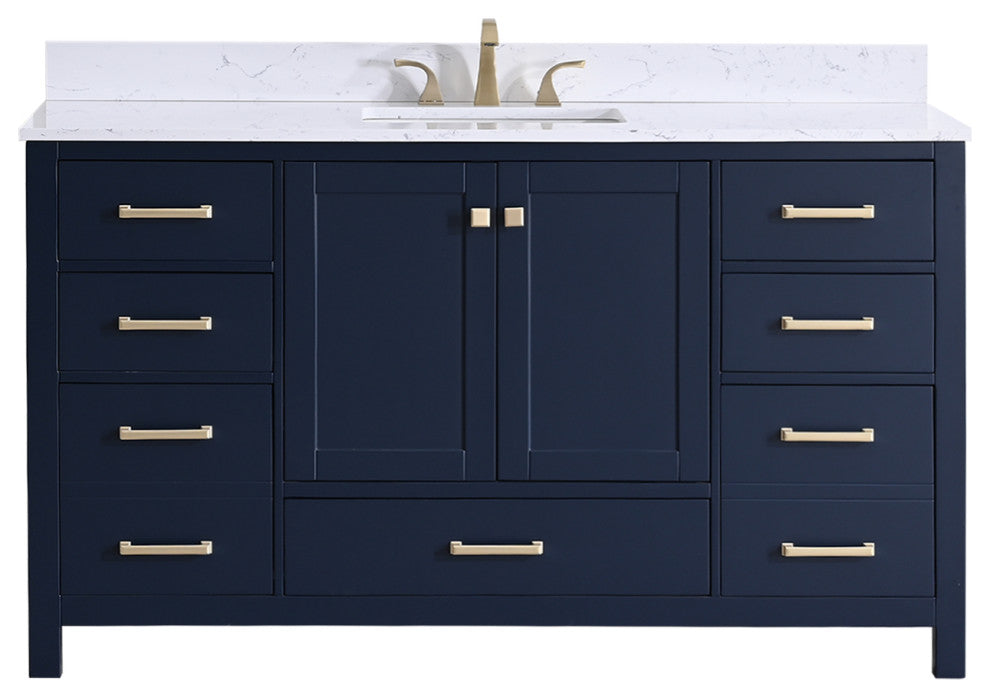 60" Bathroom Cabinet Countertop Set, Blue