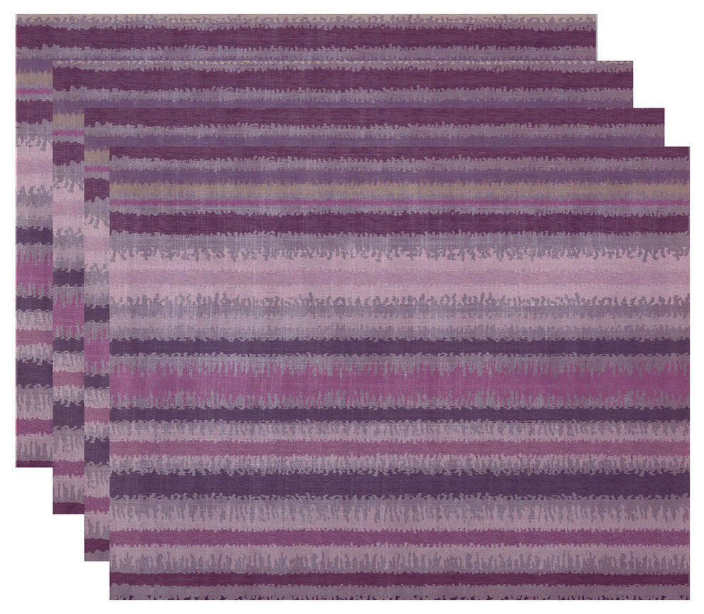 Raya De Agua, Stripe Print Placemat, Set of 4, Lavender