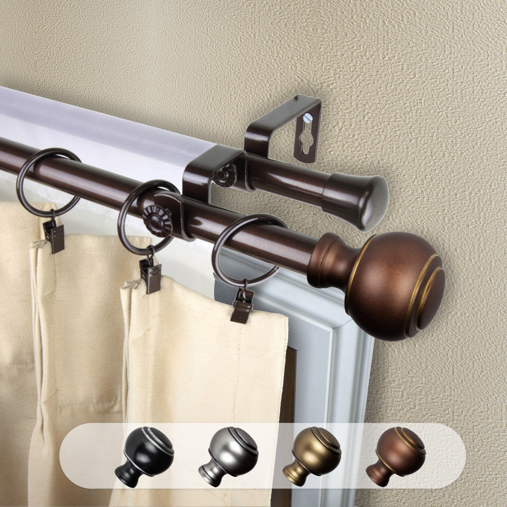 Hal 13/16" Double Curtain Rod Cocoa