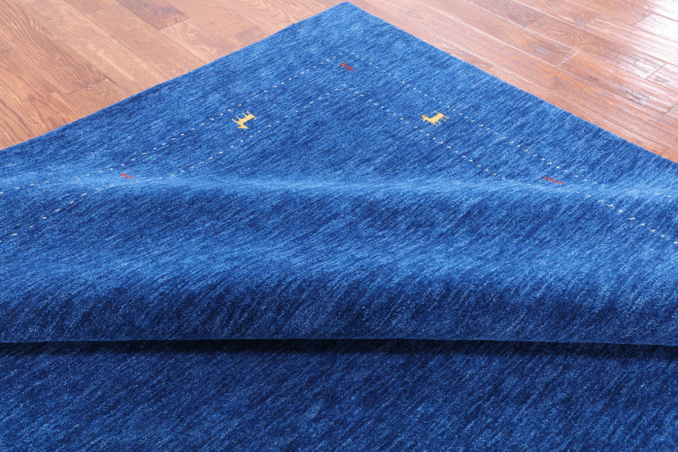 9' Square Persian Gabbeh Hand Knotted Wool Rug Q4347