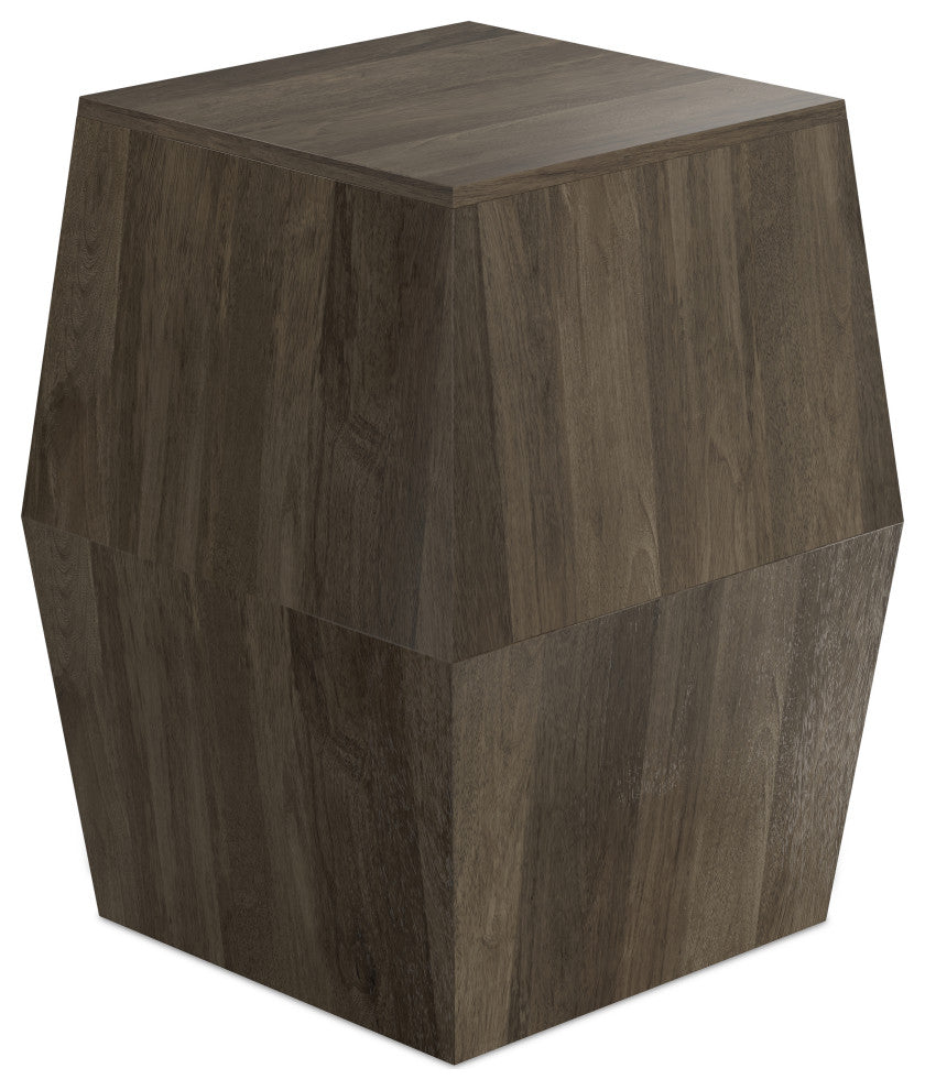 Terry Solid Mango Wood Side Table, Natural, Ash Grey