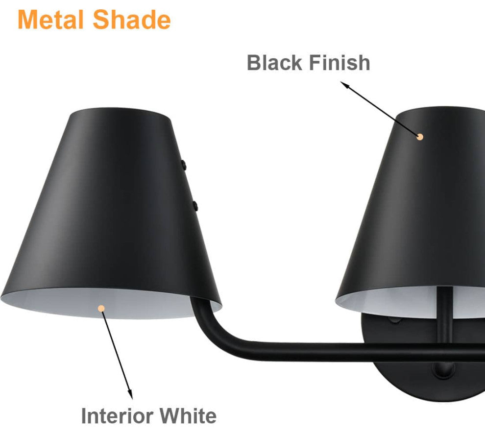 Industrial 3-Light Bathroom Vanity Light Black