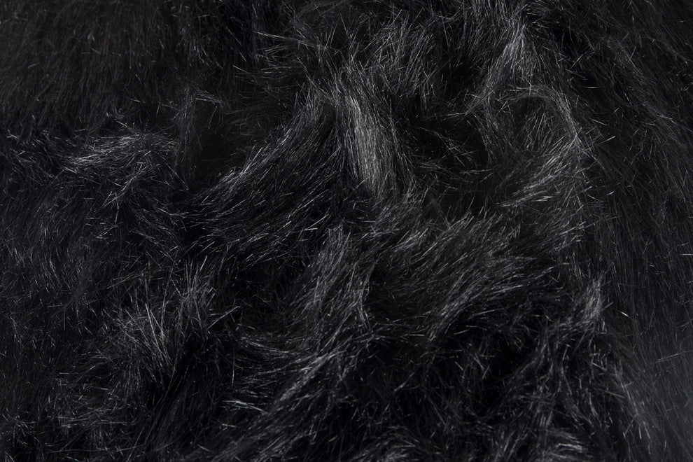 LaredoFaux Sheepskin Fur Chair Pads, 16"x16", Set of 2, Black