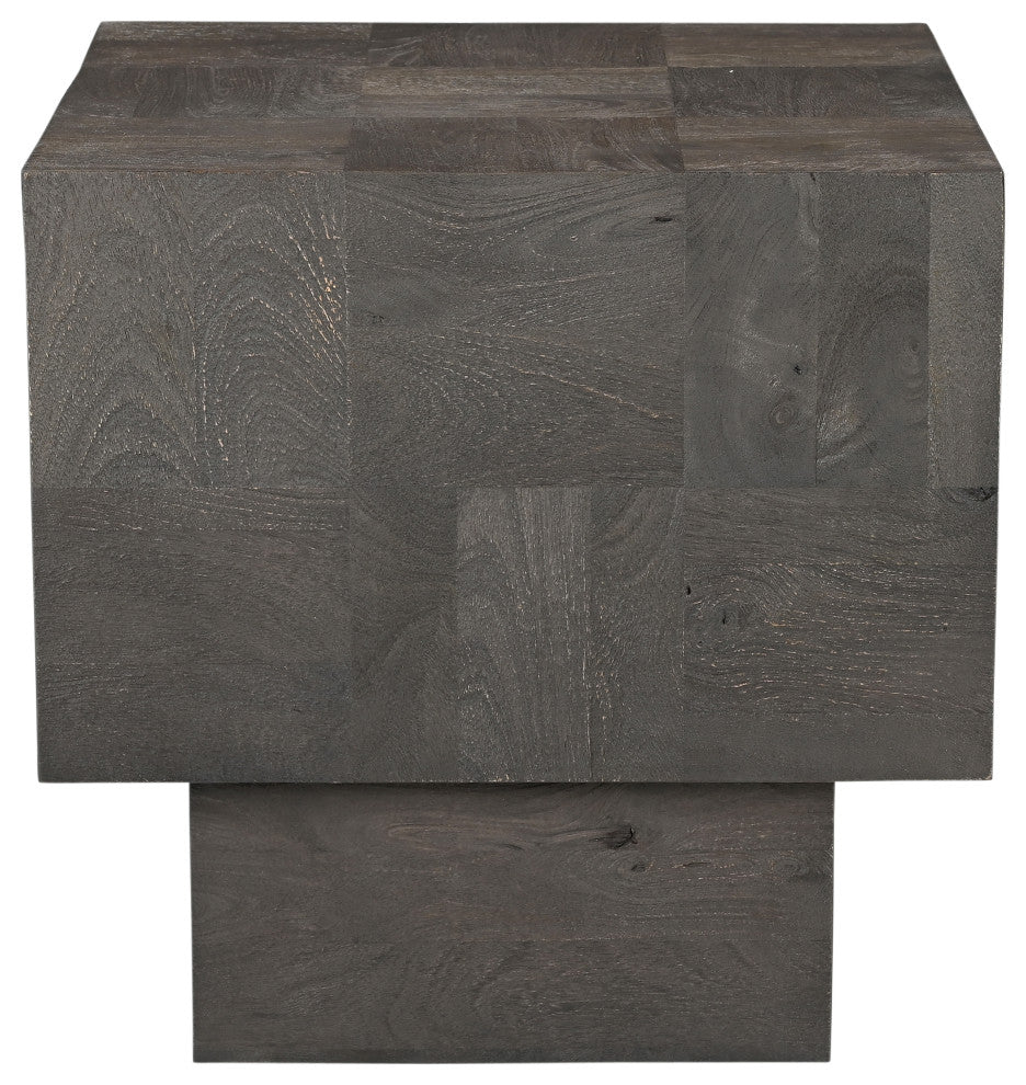 Camilla 2-piece Solid Wood Living Room Table Set, Dark Gray, Rectangular