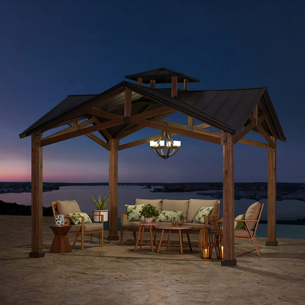 Sunjoy Bella 12.5'x12.5' Cedar Framed Gazebo