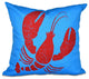 Lobster, Animal Print Pillow, Blue, 18"x18"