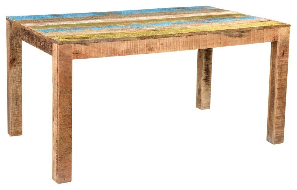 Timbergirl Suman Rustic Multicolor Dining Table, 30" Height X  X 60" Wide X 36"d