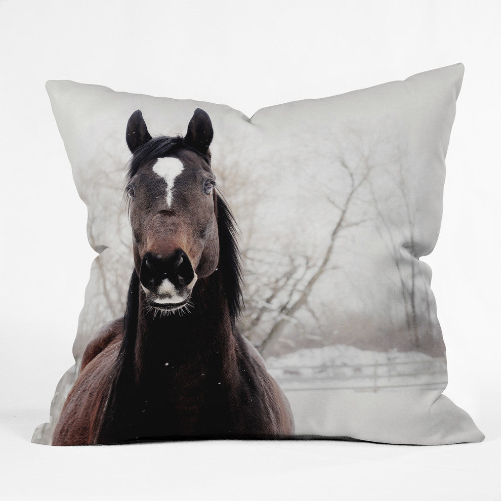 Deny Designs Chelsea Victoria Dark Horse Throw Pillow, 26"x26"