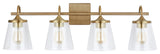 Capital Lighting 139142-496 4 Light 10-1/2" Tall Bathroom Vanity - Aged Brass
