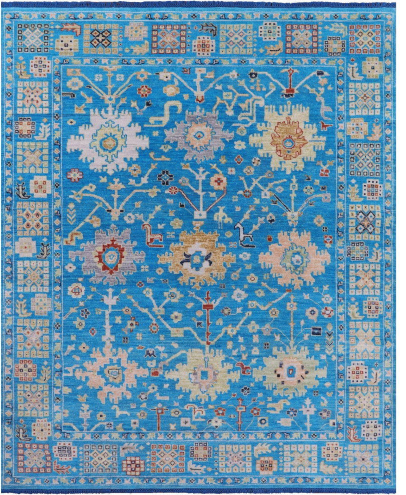 8' 1" X 10' 2" Turkish Oushak Hand Knotted Wool Rug - Q15642