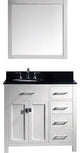 Caroline Parkway 36" Single Bathroom Vanity, White, Round Sink, Brushed Nickel