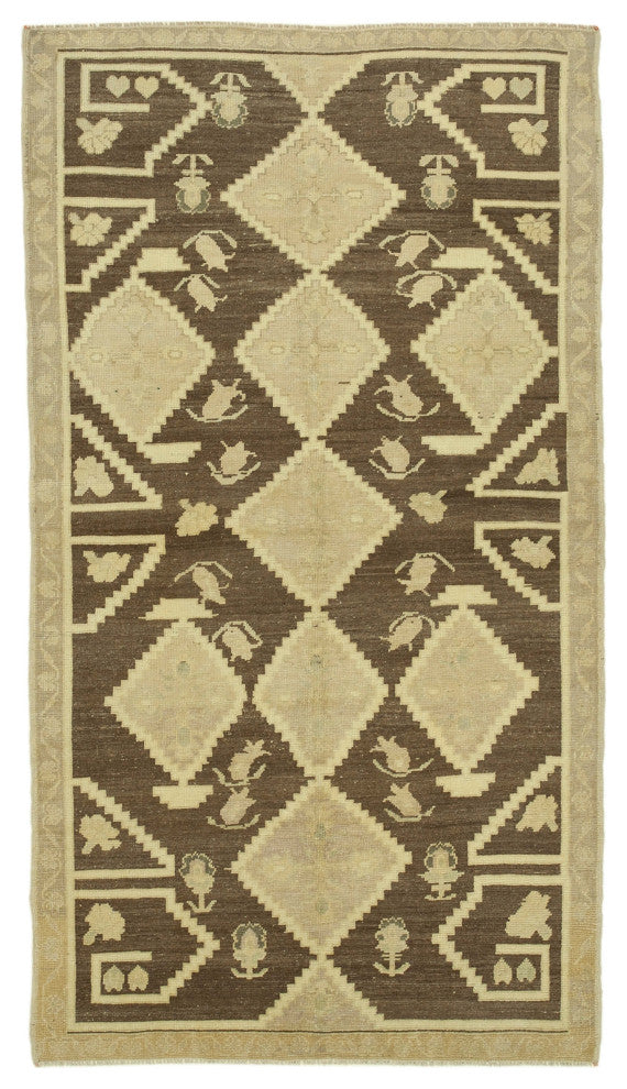 Rug N Carpet - Handmade Oriental 4' 1'' x 7' 5'' Vintage Wool Rug