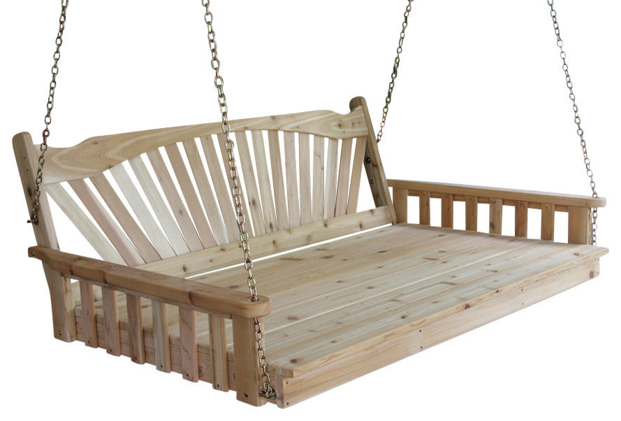 Cedar Fanback Swingbed, Unfinished, 5 Foot