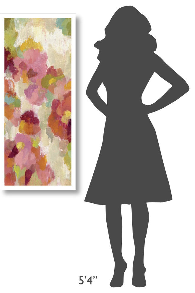 "Coral and Emerald Garden I Panel II" Print by Silvia Vassileva, 18"x42"