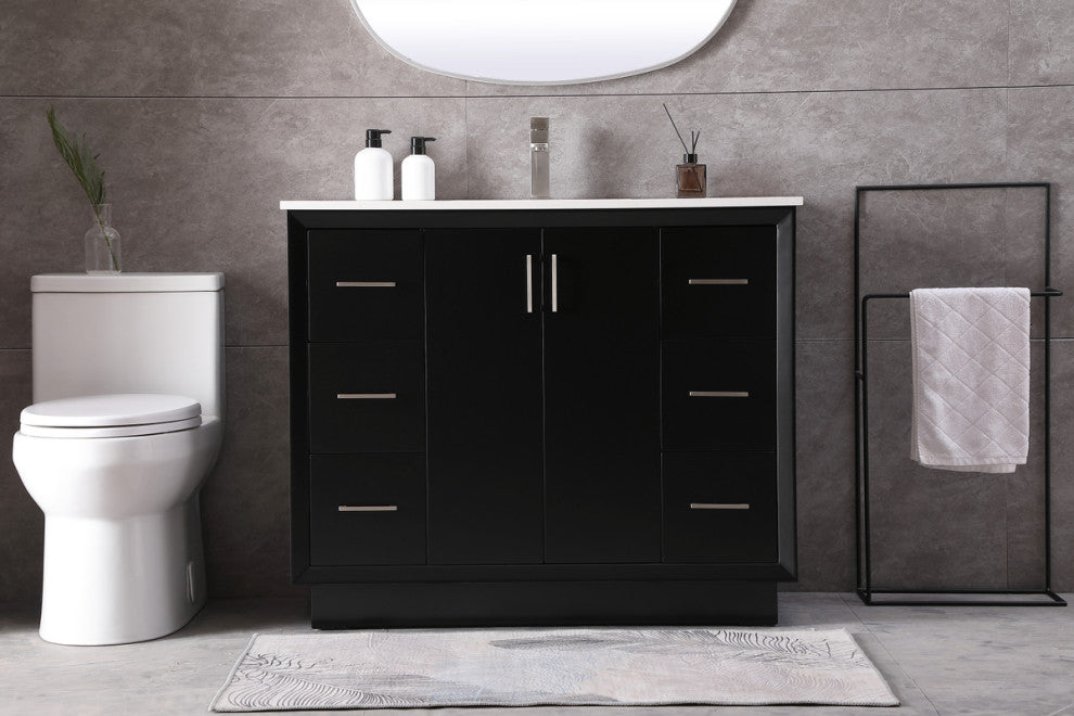 Black Single Bathroom Vanitynull