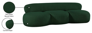 Venti Black Boucle Fabric Upholstered Set, Green, Sofa