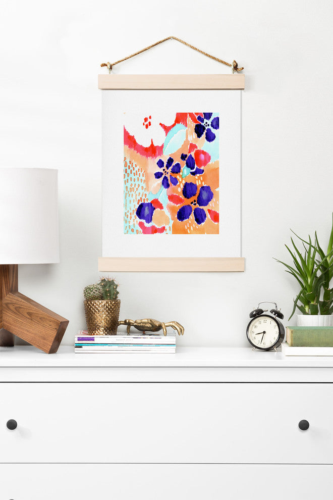 Deny Designs Cayenablanca Ikat Flowers Art Print