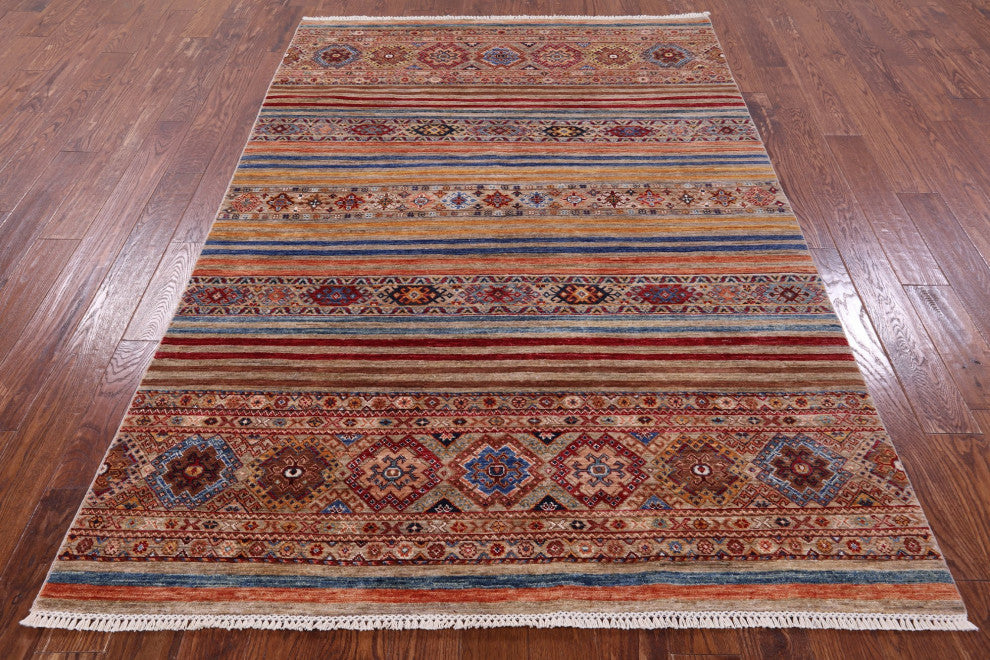 5' 8" X 8' 5" Khorjin Super Kazak Handmade Rug Q11208