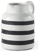 7" Rustic White and Blue Stripe Ceramic Jug